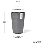 Ecopots Vase Pisa (Ø x H: 21,1 x 29,8 cm, Kunststoff, Grau) | BAUHAUS