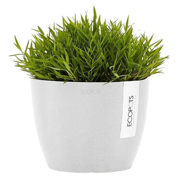 Ecopots Pflanztopf Stockholm (Außenmaß (Ø x H): 16 x 12,5 cm, Kunststoff, Weiß) | BAUHAUS