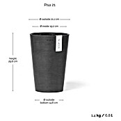 Ecopots Vase Pisa (Ø x H: 21,1 x 29,8 cm, Kunststoff, Dunkelgrau) | BAUHAUS