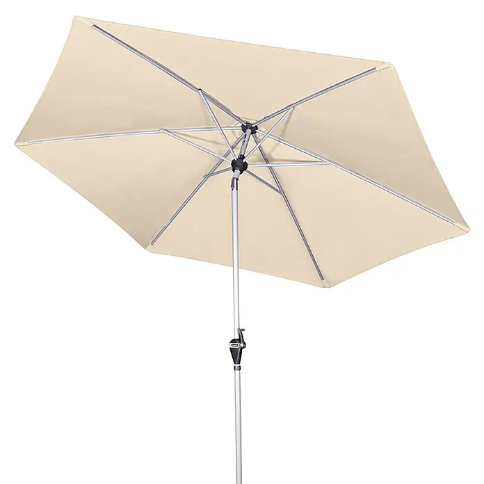 Doppler Active Marktschirm rund Auto Tilt - Natur, Durchmesser Bespannung: 280 cm - Dieser rechteckige Sonnenschirm in Beige bietet optimalen Sonnenschutz für Garten oder Terrasse. Das robuste Design sorgt für Langlebigkeit.