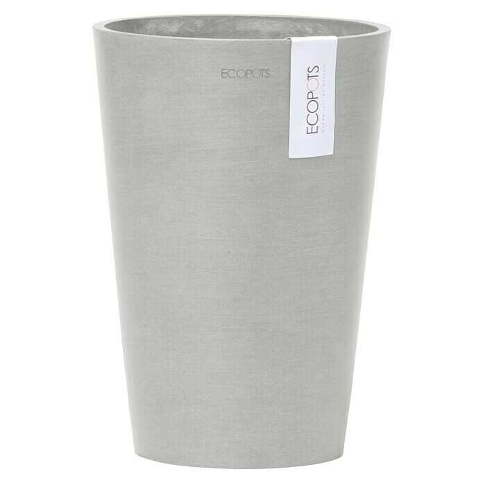 Ecopots Vase Pisa (Ø x H: 21,1 x 29,8 cm, Kunststoff, Weißgrau) | BAUHAUS