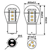 Talamex Ledlamp voor boten (1,6 W, 10 V - 30 V, Sokkel: BA15D, Lichtkleur: Warm wit, A+)