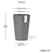 Ecopots Vase Pisa (Ø x H: 17,8 x 25,2 cm, Kunststoff, Grau) | BAUHAUS