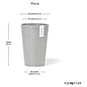 Ecopots Vase Pisa (Ø x H: 14 x 20 cm, Kunststoff, Weißgrau) | BAUHAUS