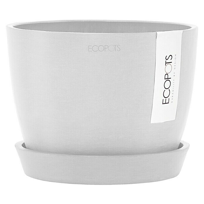 Ecopots Pflanztopf Stockholm (Außenmaß (Ø x H): 16 x 12,5 cm, Kunststoff, Weiß) | BAUHAUS