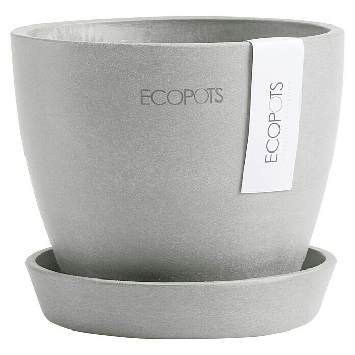 Ecopots Pflanztopf Antwerpen Mini (Außenmaß (Ø x H): 11,5 x 10,1 cm, Kunststoff, Weiß Grau) | BAUHAUS