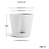 Ecopots Pflanztopf Venice 2 (Außenmaß (Ø x H): 20 x 17,5 cm, Kunststoff, Weiß) | BAUHAUS