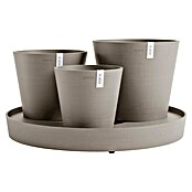 Ecopots Pflanztopf Dubai (Außenmaß (Ø x H): 56,6 x 30 cm, Kunststoff, Braungrau, 3 Stk.) | BAUHAUS