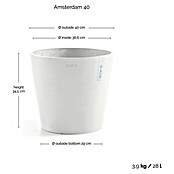 Ecopots Amsterdam Pflanztopf (Außenmaß (Ø x H): 40 x 35 cm, Kunststoff, Weiß) | BAUHAUS