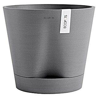 Ecopots Pflanztopf Venice 2 (Außenmaß (Ø x H): 30 x 26,3 cm, Kunststoff, Grau)