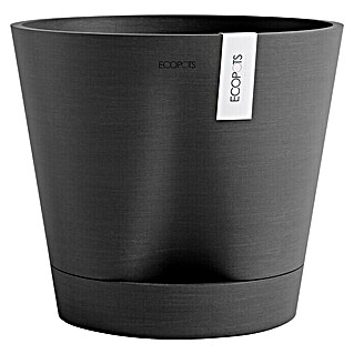 Ecopots Pflanztopf Venice 2 (Außenmaß (Ø x H): 30 x 26,3 cm, Kunststoff, Dunkelgrau)