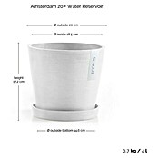 Ecopots Amsterdam Pflanzkübel rund (Außenmaß (Ø x H): 20 x 17,2 cm, Kunststoff, Weiß, Mit Bewässerungssystem) | BAUHAUS