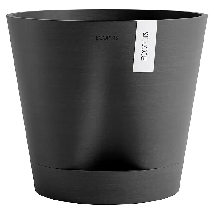Ecopots Pflanztopf Venice 2 - Außenmaß (Ø x H): 40,2 x 35,7 cm, Kunststoff, Dunkelgrau - Ein grauer EcoPots Pflanztopf mit einem modernen Design und einer glatten Textur. Ideal für den Innen- und Außenbereich.