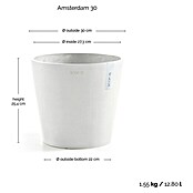 Ecopots Amsterdam Pflanztopf (Außenmaß (Ø x H): 30 x 26 cm, Kunststoff, Weiß) | BAUHAUS