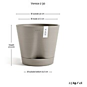 Ecopots Pflanztopf Venice 2 (Außenmaß (Ø x H): 30 x 26,3 cm, Kunststoff, Braungrau) | BAUHAUS