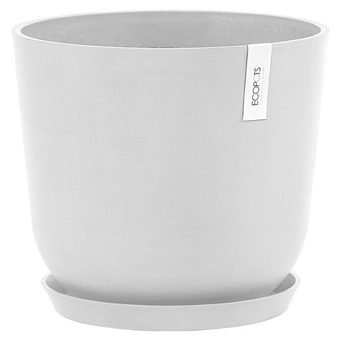 Ecopots Oslo Pflanztopf mit Wasserspeicher (Außenmaß (Ø x H): 35 x 47,9 cm, Kunststoff, Weiß) | BAUHAUS