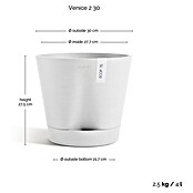 Ecopots Pflanztopf Venice 2 (Außenmaß (Ø x H): 30 x 26,3 cm, Kunststoff, Weiß) | BAUHAUS