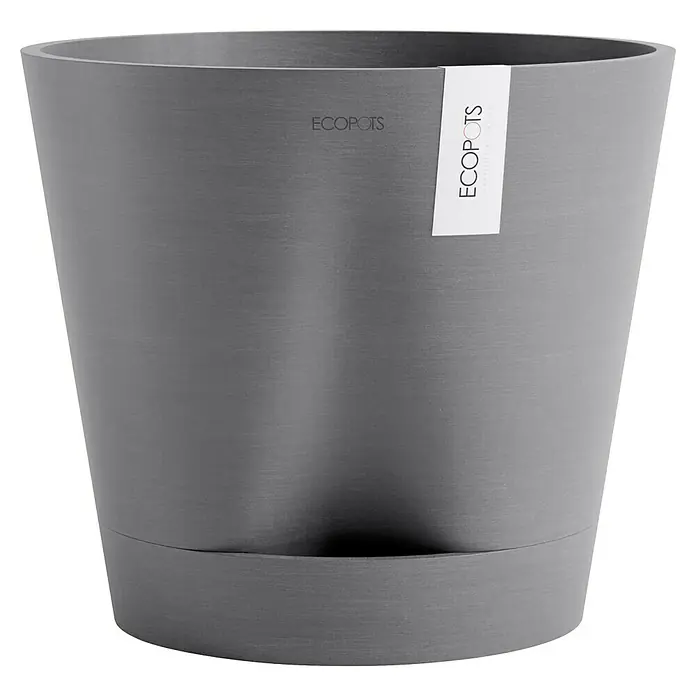Ecopots Pflanztopf Venice 2 - Außenmaß (Ø x H): 40 x 35,7 cm, Kunststoff, Grau - Grauer Ecopots Blumentopf aus Kunststoff mit dezentem, modernem Design für den Innen- und Außenbereich. Robust und stilvoll.