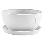 Ecopots Brussels Pflanzschale rund (Außenmaß (Ø x H): 35 x 16,7 cm, Kunststoff, Weiß) | BAUHAUS