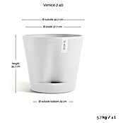 Ecopots Pflanztopf Venice 2 (Außenmaß (Ø x H): 40 x 35 cm, Kunststoff, Weiß) | BAUHAUS