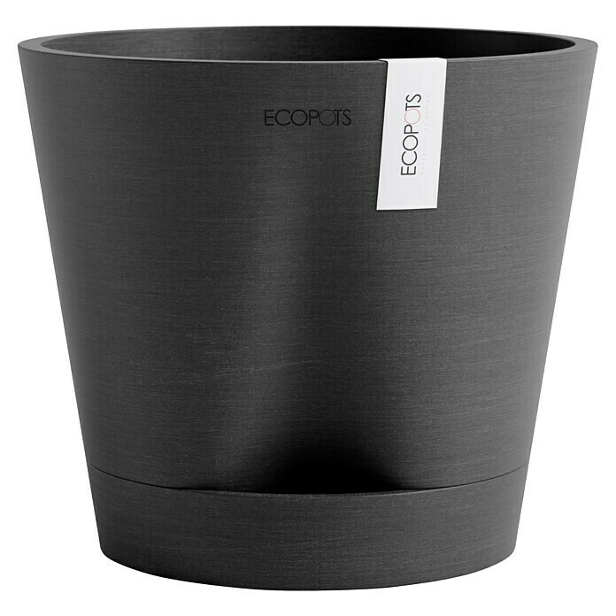 Ecopots Pflanztopf Venice 2 (Außenmaß (Ø x H): 20 x 17,5 cm, Kunststoff, Dunkelgrau) | BAUHAUS