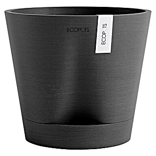 Ecopots Pflanztopf Venice 2 (Außenmaß (Ø x H): 20 x 17,5 cm, Kunststoff, Dunkelgrau)