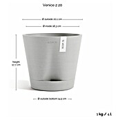 Ecopots Pflanztopf Venice 2 (Außenmaß (Ø x H): 20 x 17,5 cm, Kunststoff, Weiß Grau) | BAUHAUS