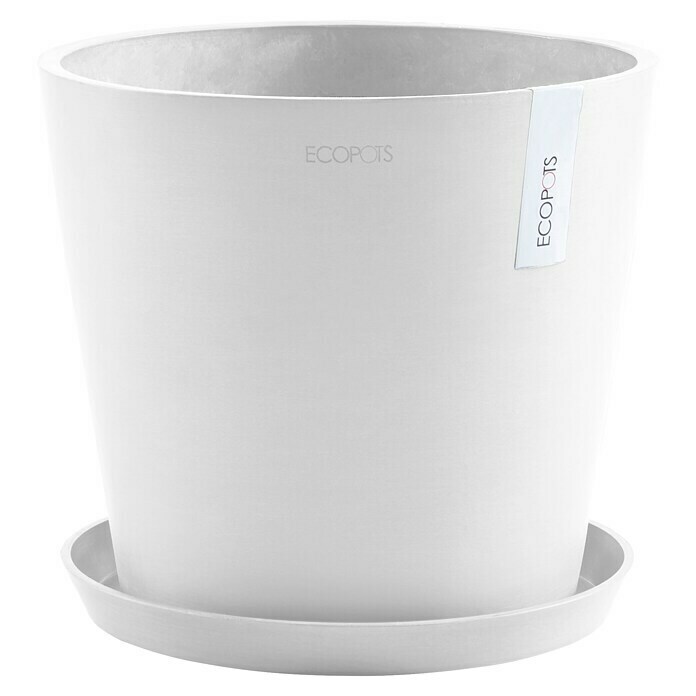 Ecopots Amsterdam Pflanztopf (Außenmaß (Ø x H): 30 x 26 cm, Kunststoff, Weiß) | BAUHAUS