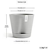 Ecopots Pflanztopf Venice 2 (Außenmaß (Ø x H): 30 x 26,3 cm, Kunststoff, Weiß Grau) | BAUHAUS