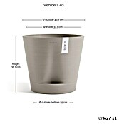 Ecopots Pflanztopf Venice 2 (Außenmaß (Ø x H): 40 x 35 cm, Kunststoff, Braungrau) | BAUHAUS