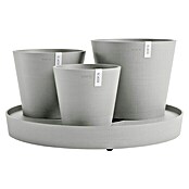 Ecopots Pflanztopf Dubai (Außenmaß (Ø x H): 56,6 x 30 cm, Kunststoff, Weiß Grau, 3 Stk.) | BAUHAUS