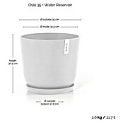 Ecopots Oslo Pflanztopf mit Wasserspeicher (Außenmaß (Ø x H): 35 x 47,9 cm, Kunststoff, Weiß) | BAUHAUS