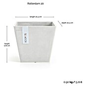 Ecopots Rotterdam Pflanzkasten (Außenmaß (L x B x H): 20,3 x 20,3 x 17,8 cm, Kunststoff, Weiß) | BAUHAUS