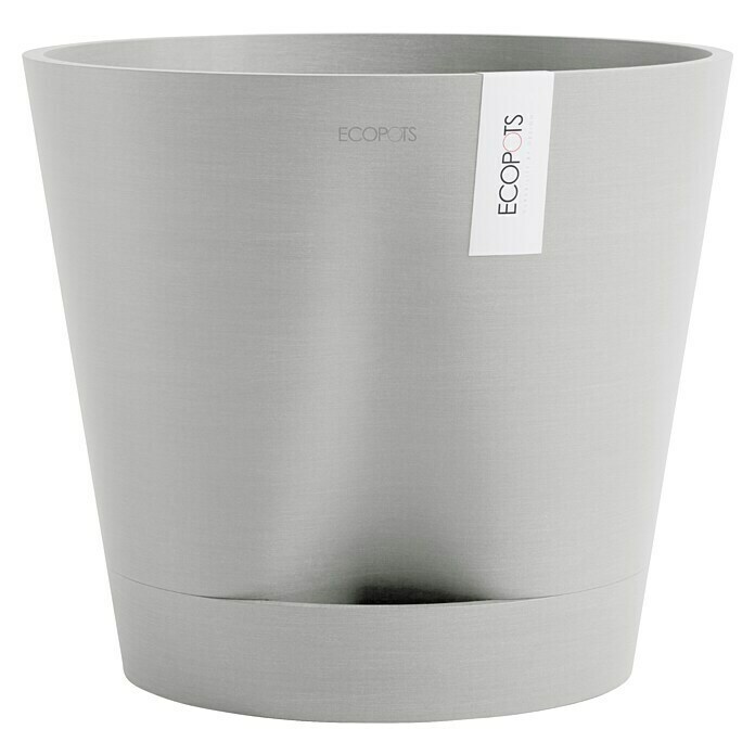 Ecopots Pflanztopf Venice 2 (Außenmaß (Ø x H): 40 x 35 cm, Kunststoff, Weiß Grau) | BAUHAUS