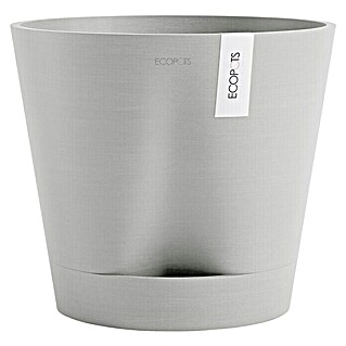 Ecopots Pflanztopf Venice 2 (Außenmaß (Ø x H): 40 x 35 cm, Kunststoff, Weiß Grau)