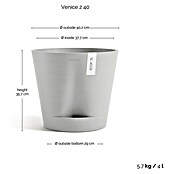 Ecopots Pflanztopf Venice 2 (Außenmaß (Ø x H): 40 x 35 cm, Kunststoff, Weiß Grau) | BAUHAUS