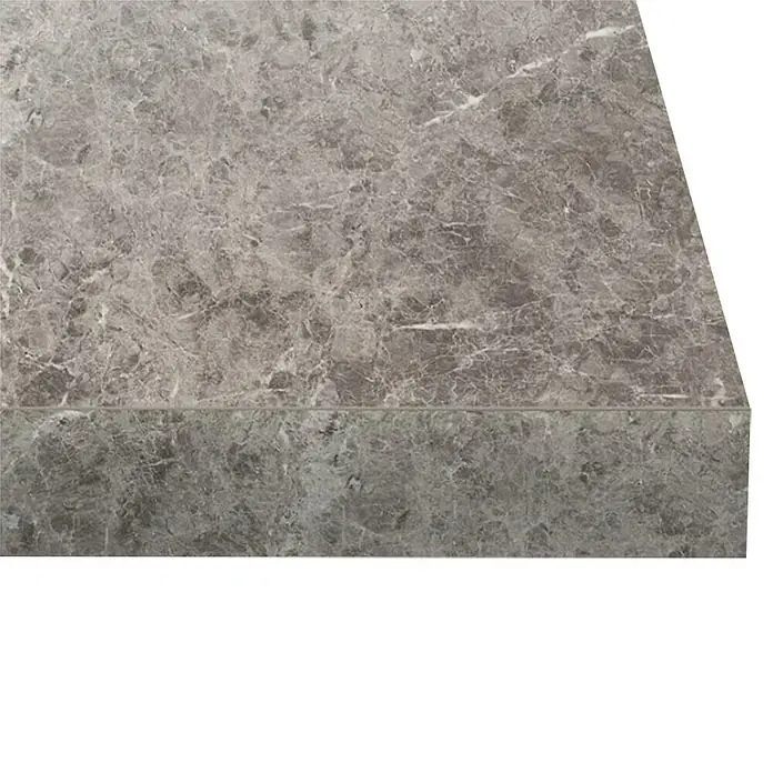 Encimera de cocina al corte Emperador Mármol Granite - Emperador Mármol Granite, Espesor: 38 mm, Ancho: 63,5 cm - Primer plano de una losa de mármol gris con sutiles vetas, ideal para superficies interiores y encimeras de alta calidad.