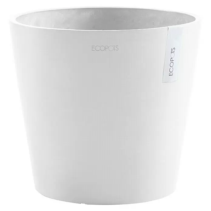 Ecopots Amsterdam Pflanztopf - Außenmaß (Ø x H): 40 x 34,5 cm, Kunststoff, Weiß - Weißer ECOPOTS Pflanzkübel mit leicht strukturierter, matter Oberfläche.