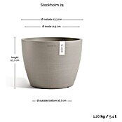 Ecopots Pflanztopf Stockholm (Außenmaß (Ø x H): 23,2 x 17,6 cm, Kunststoff, Braungrau) | BAUHAUS