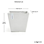 Ecopots Rotterdam Pflanzkasten (Außenmaß (L x B x H): 29,5 x 29,5 x 26,4 cm, Kunststoff, Weiß) | BAUHAUS