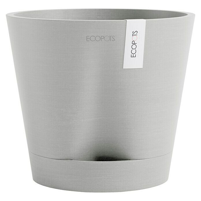 Ecopots Pflanztopf Venice 2 (Außenmaß (Ø x H): 20 x 17,5 cm, Kunststoff, Weiß Grau) | BAUHAUS