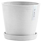 Ecopots Amsterdam Pflanzkübel rund (Außenmaß (Ø x H): 20 x 17,2 cm, Kunststoff, Weiß, Mit Bewässerungssystem) | BAUHAUS