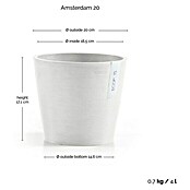 Ecopots Amsterdam Pflanztopf (Außenmaß (Ø x H): 20 x 17,5 cm, Kunststoff, Weiß) | BAUHAUS