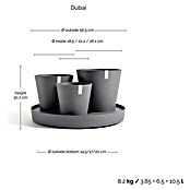 Ecopots Pflanztopf Dubai (Außenmaß (Ø x H): 56,6 x 30 cm, Kunststoff, Grau) | BAUHAUS