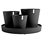 Ecopots Pflanztopf Dubai (Außenmaß (Ø x H): 56,6 x 30 cm, Kunststoff, Dunkelgrau, 3 Stk.) | BAUHAUS