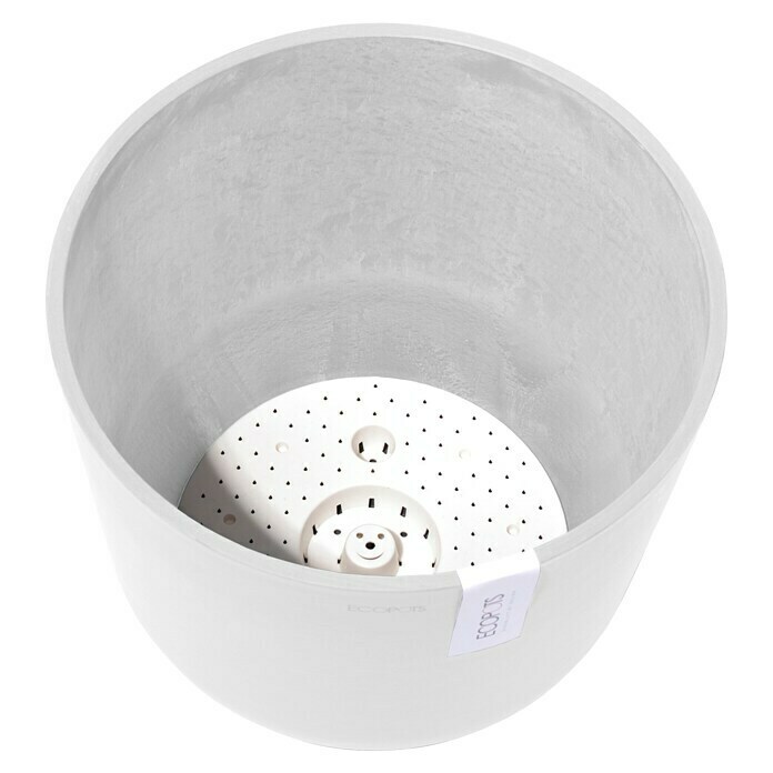 Ecopots Oslo Pflanztopf mit Wasserspeicher (Außenmaß (Ø x H): 35 x 47,9 cm, Kunststoff, Weiß) | BAUHAUS