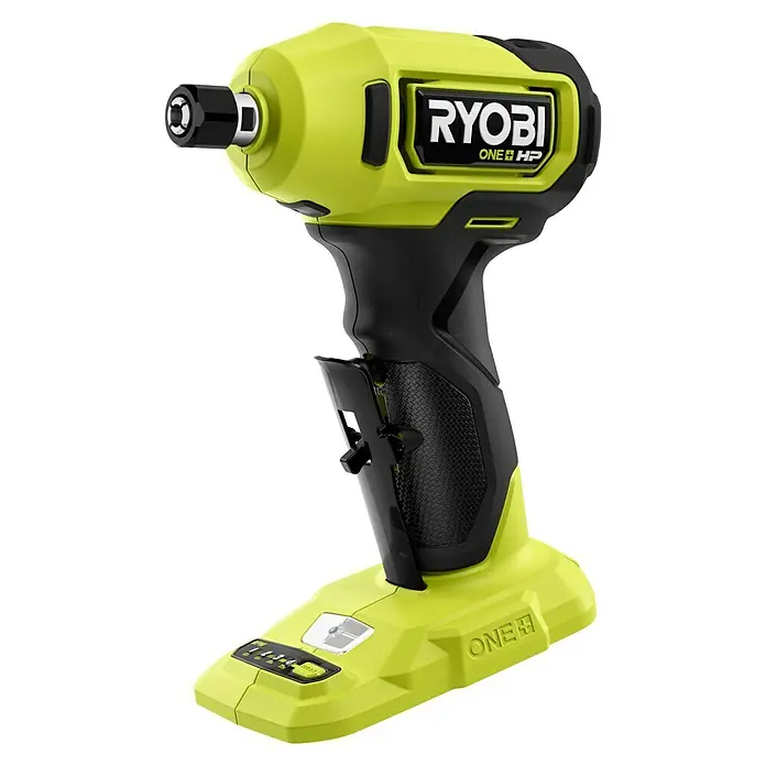 Ryobi ONE+HP Akku-Geradschleifer RDG18C-0 - Ohne Akku, Leerlaufdrehzahl: 0 U/min - 22.500 U/min - Nahaufnahme des Ryobi ONE+ HP Akku-Schlagschraubers, einem leistungsstarken Werkzeug für Schraubarbeiten.