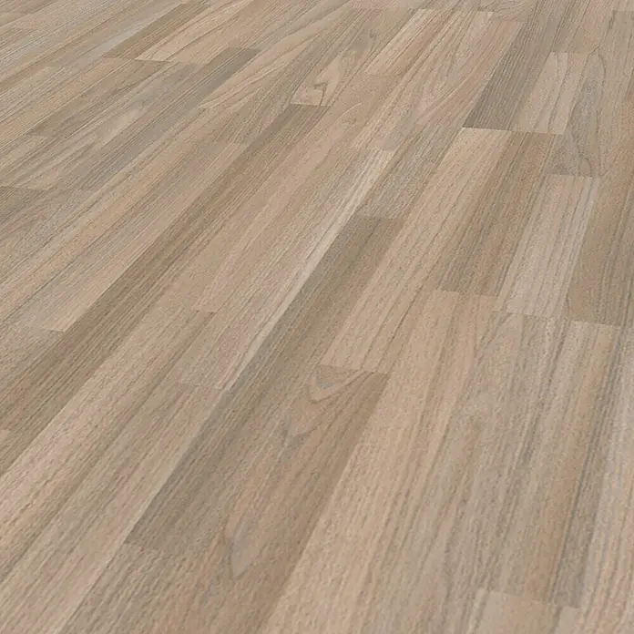 Parador Laminatmuster Basic 400 Ozean Teak - 200 x 194 x 8 mm, Schiffsboden - Nahaufnahme von hellem Laminatboden mit Holzstruktur und natürlichen Farbtönen. Das Laminat sorgt für eine warme und einladende Atmosphäre.