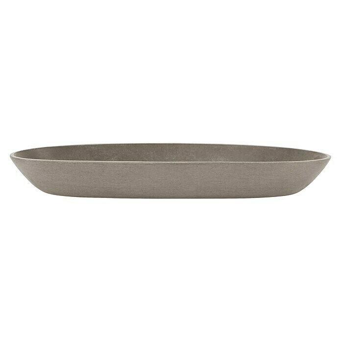 Ecopots Sofia Blumentopf-Untersetzer Oval (Außenmaß (L x B x H): 25,6 x 11,7 x 3 cm, Kunststoff, Braungrau) | BAUHAUS