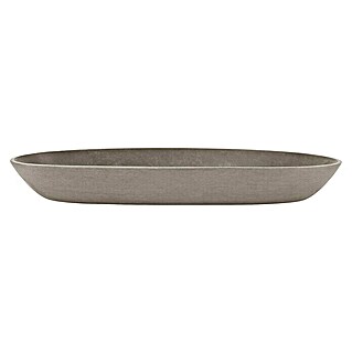 Ecopots Sofia Blumentopf-Untersetzer Oval (Außenmaß (L x B x H): 25,6 x 11,7 x 3 cm, Kunststoff, Braungrau)